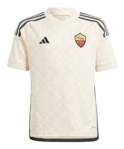 Alternative view of AS Roma adidas Youth 2023/24 Away Replica Jersey - Cream