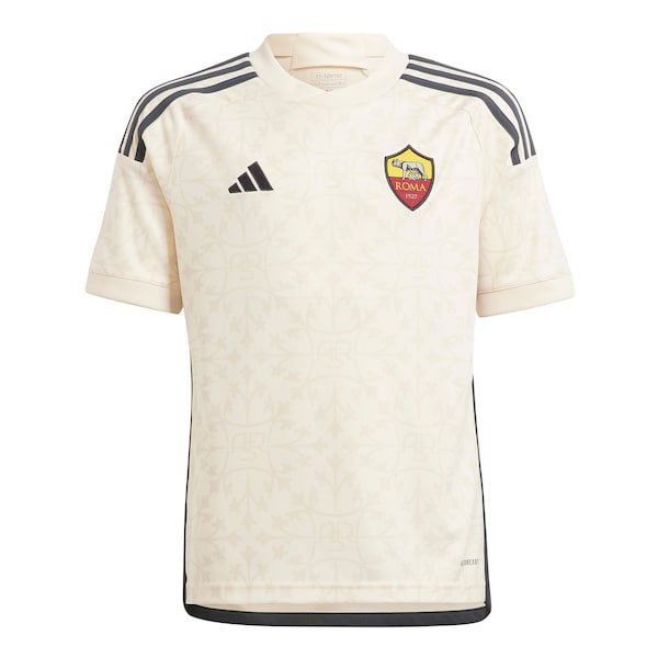AS Roma adidas Youth 2023/24 Away Replica Jersey - Cream - Image 2