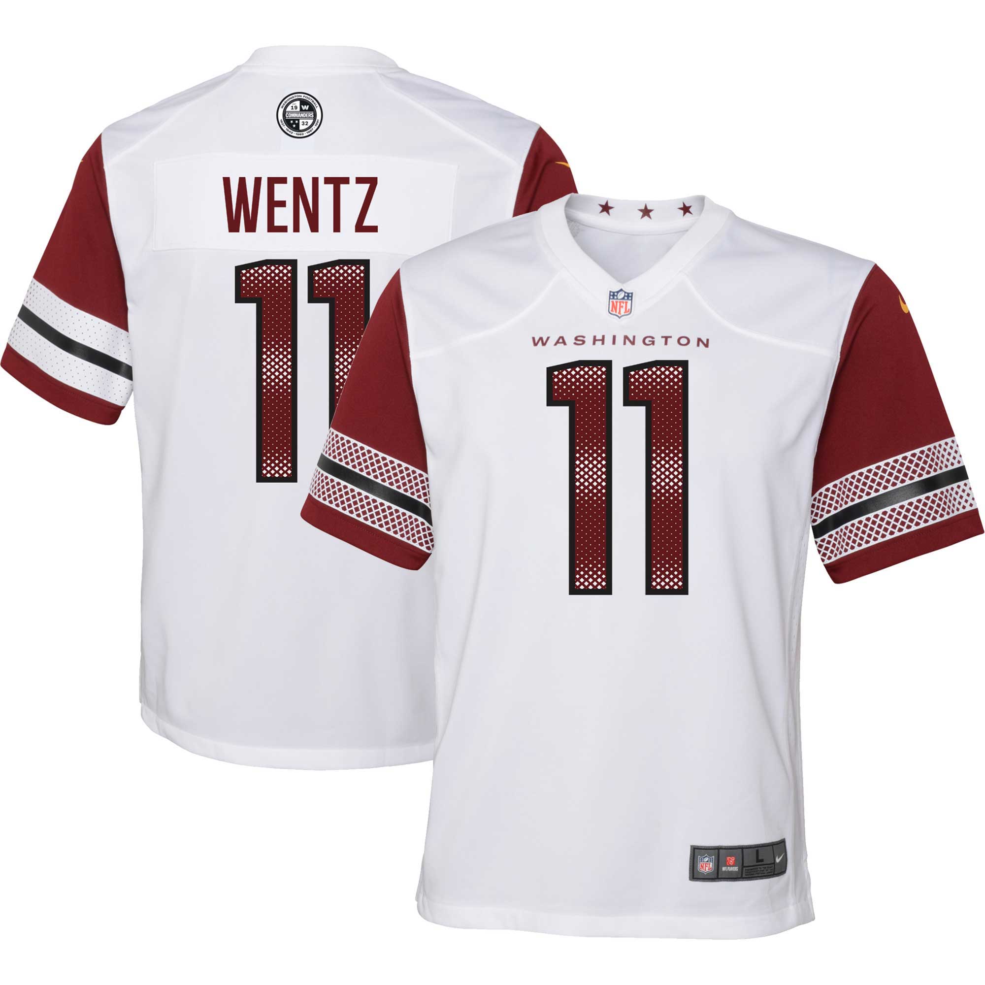 Carson Wentz Washington Commanders Nike Youth Game Jersey - Burgundy/Black/White - Image 8