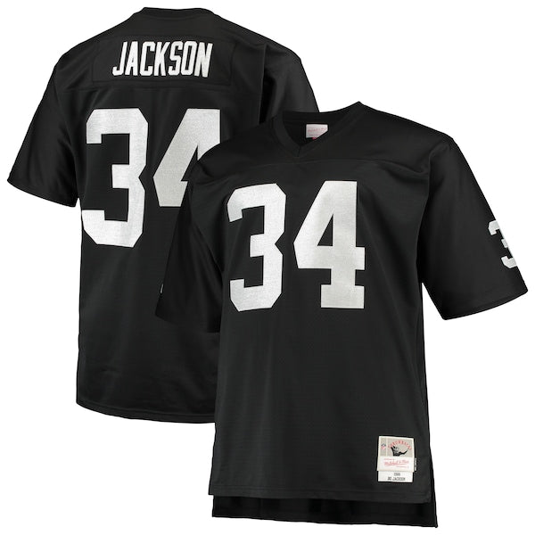 Bo Jackson Las Vegas Raiders Big & Tall 1988 Retired Player Replica Jersey - Black/White - Image 2