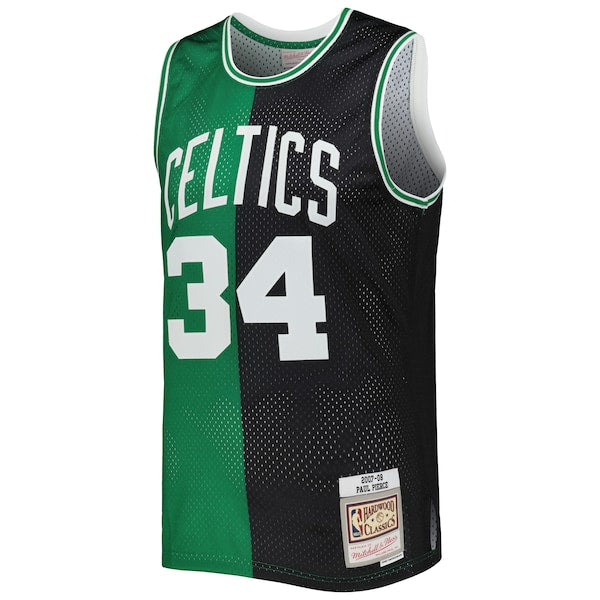 Paul Pierce Boston Celtics Hardwood Classics 2007/08 Split Swingman Jersey - Black/Kelly Green - Image 3