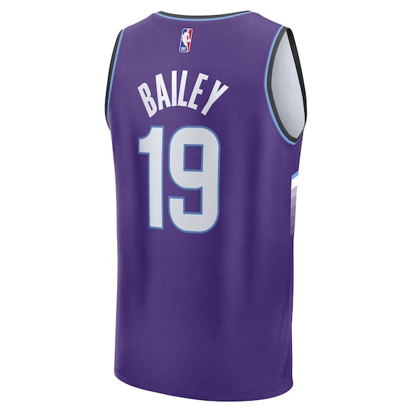 Ace Bailey Utah Jazz Youth Fast Break Replica Jersey - Purple - Icon Edition - Image 3