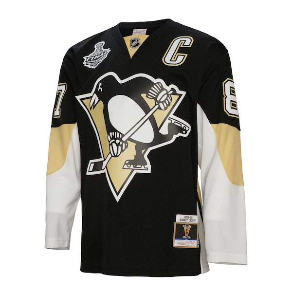 Sidney Crosby Pittsburgh Penguins Captain Patch 2008/09 Blue Line Player Jersey - Black - Image 3