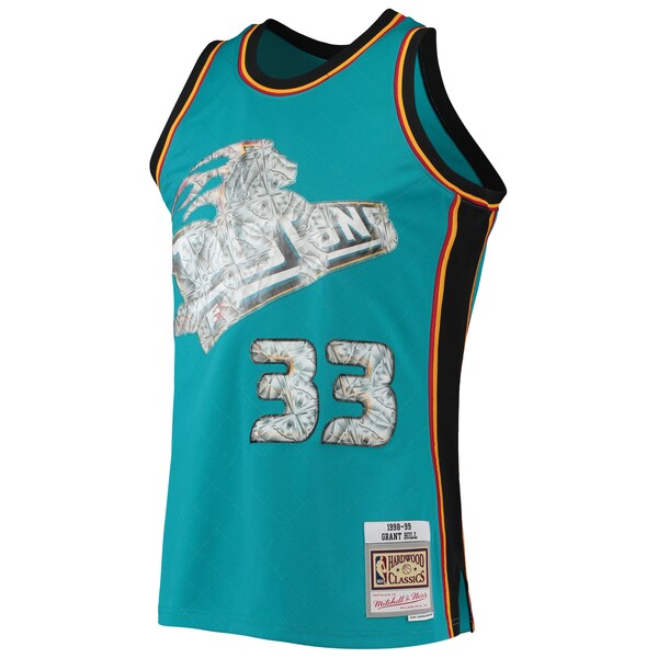 Grant Hill Detroit Pistons 1998/99 Hardwood Classics NBA 75th Anniversary Diamond Swingman Jersey - Teal - Image 2