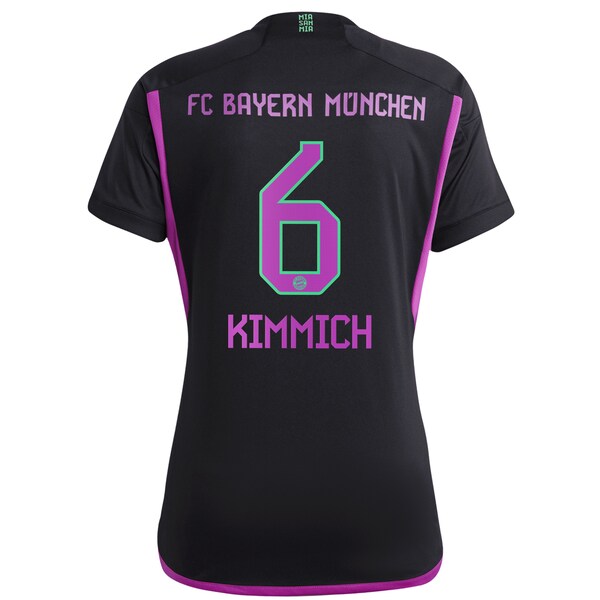Joshua Kimmich Bayern Munich adidas Women's 2023/24 Away Replica Player Jersey - Black/White - Image 4