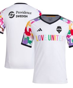 Seattle Sounders FC adidas 2024 Pride Pre-Match Top - White