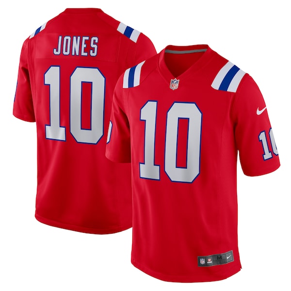 Mac Jones New England Patriots Nike Youth Game Jersey - Red/Navy/White - Image 3