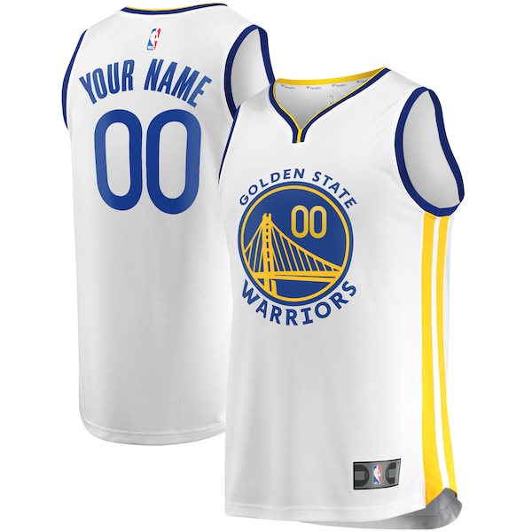 Golden State Warriors Fast Break Custom Replica Jersey White - Association Edition/Royal - Image 3