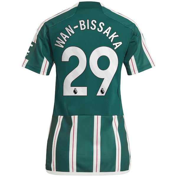Aaron Wan-Bissaka Manchester United adidas Women's 2023/24 Away Replica Player Jersey - Green - Image 3