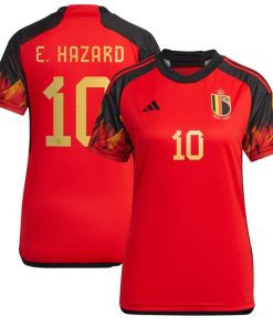 Eden Hazard Belgium National Team adidas Women's 2022/23 Home Replica Jersey - Red