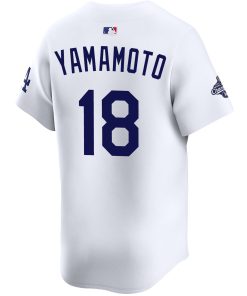 Alternative view of Yoshinobu Yamamoto Los Angeles Dodgers Nike 2025 Gold World Series Champions Limited Jersey - White