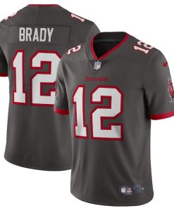Alternative view of Tom Brady Tampa Bay Buccaneers Nike Alternate Vapor Limited Jersey - Pewter/Red