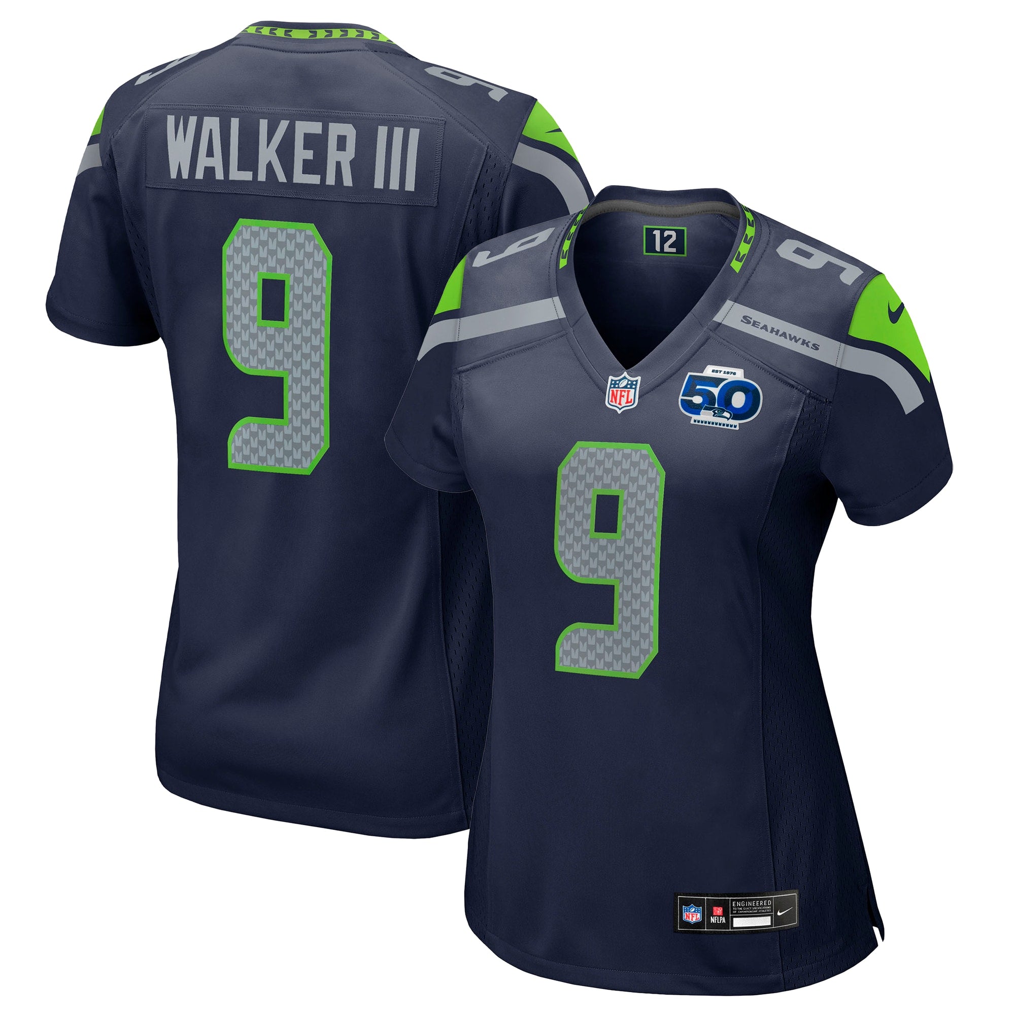Kenneth Walker III Seattle Seahawks Nike Women's Alternate 2 50th Season Game Jersey - Royal/College Navy - Image 5
