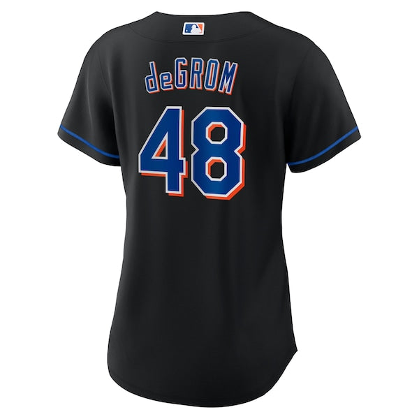 Jacob deGrom New York Mets Nike Women's 2022 Alternate Replica Player Jersey - Black - Image 3