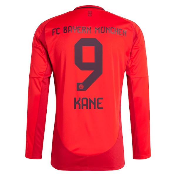 Harry Kane Bayern Munich adidas 2024/25 Home Replica Long Sleeve Player Jersey - Red - Image 3