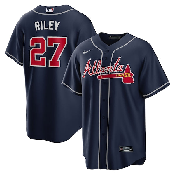 Austin Riley Atlanta Braves Nike Alternate Replica Jersey - Navy/White/Red - Image 2