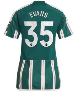 Alternative view of Jonny Evans Manchester United adidas Women's 2023/24 Away Replica Player Jersey?¨C Green