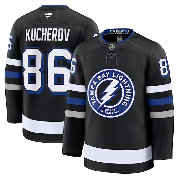 Nikita Kucherov Tampa Bay Lightning Alternate Premium Jersey - Black/Blue - Image 2