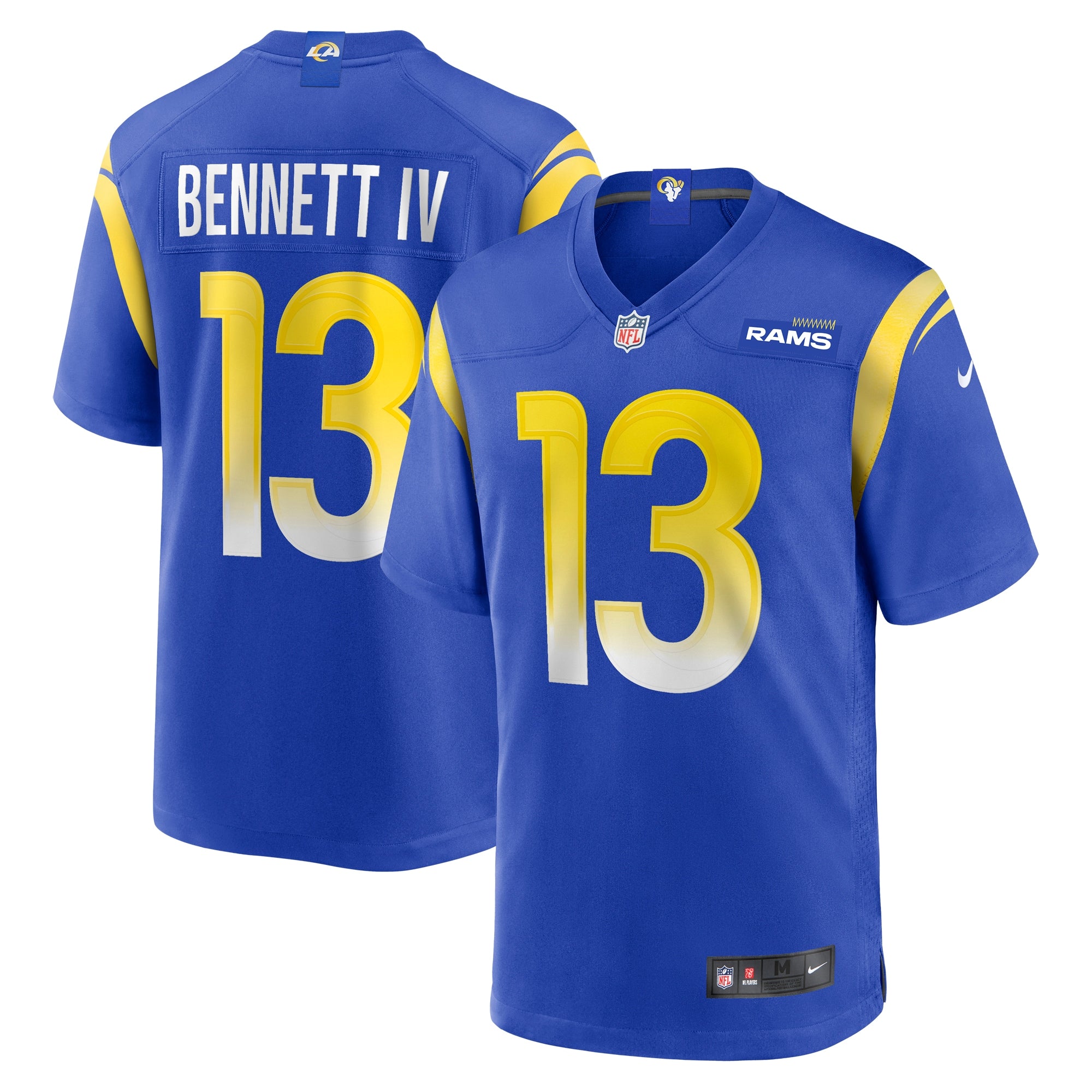 Stetson Bennett Los Angeles Rams Nike Game Jersey - White/Royal - Image 6