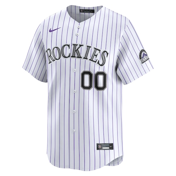 Colorado Rockies Nike Home Limited Custom Jersey - White/Purple - Image 3