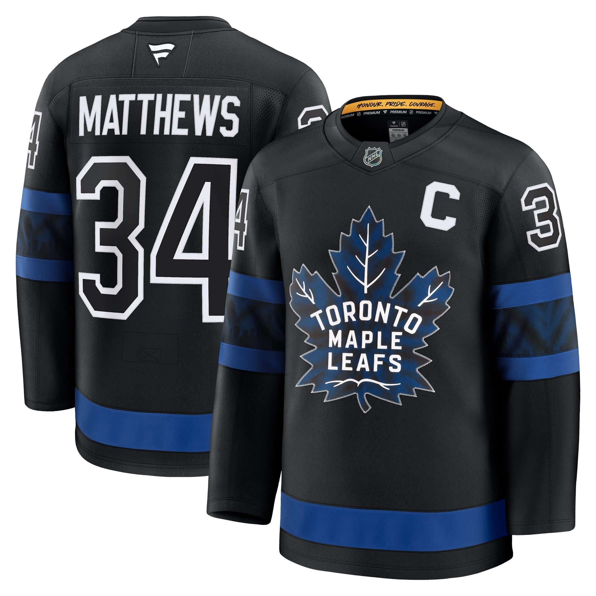 Auston Matthews Toronto Maple Leafs Captain Patch Home Premium Jersey - Blue/Black - Image 2
