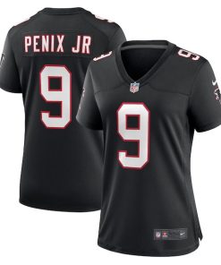 Michael Penix Jr. Atlanta Falcons Nike Women's Throwback Game Jersey -  Black/Red