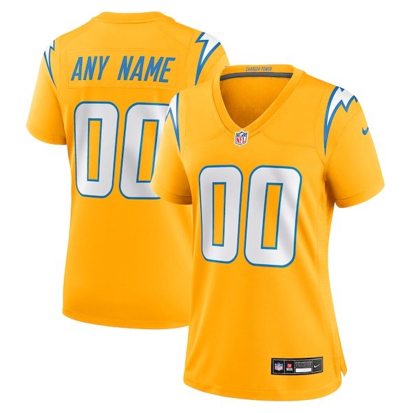 Los Angeles Chargers Nike Women's Alternate Charger Power Game Custom Jersey - Gold/Royal/Powder Blue - Image 5
