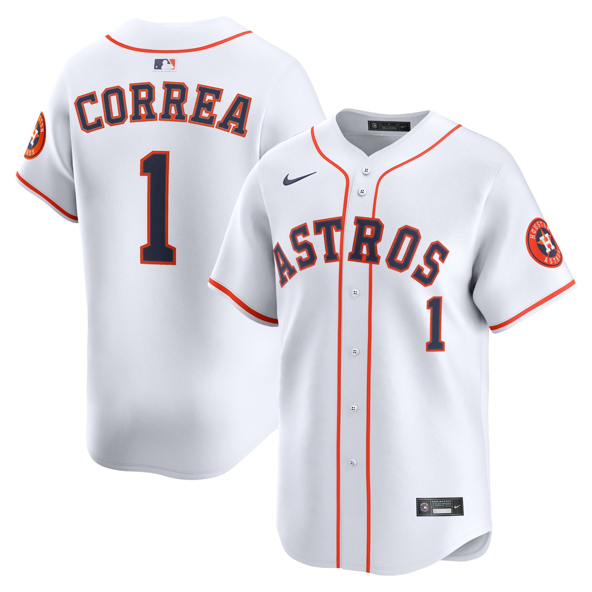 Carlos Correa Houston Astros Nike Alternate Limited Player Jersey - Orange/White - Image 6