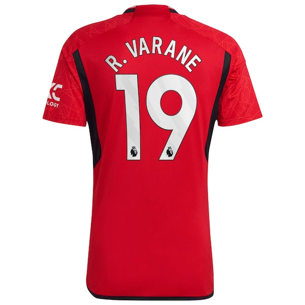 Raphael Varane Manchester United adidas 2023/24 Home Replica Player Jersey - Red/Green - Image 5