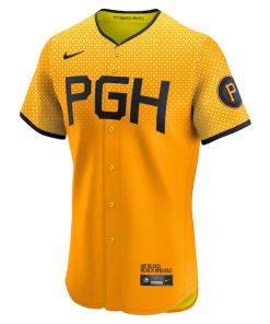Alternative view of Pittsburgh Pirates Nike City Connect Elite Jersey - Gold
