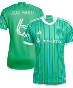 Joao Paulo Seattle Sounders FC adidas 2024 The Anniversary Kit Authentic Player Jersey?¨C Green