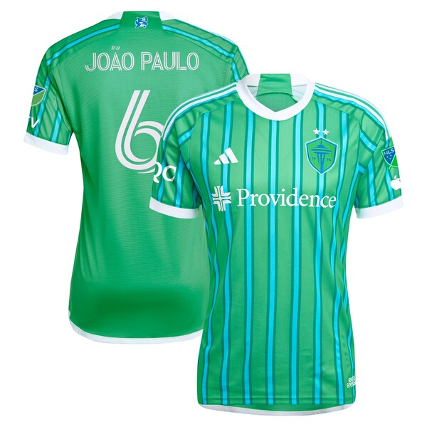 Joao Paulo Seattle Sounders FC adidas 2024 The Anniversary Kit Authentic Player Jersey?ยจC Green