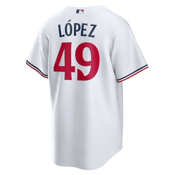 Pablo Lopez Minnesota Twins Nike Home Replica Jersey - White - Image 3