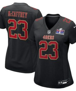 Christian McCaffrey San Francisco 49ers Nike Women's Super Bowl LVIII Carbon Fashion Game Player Jersey - Black
