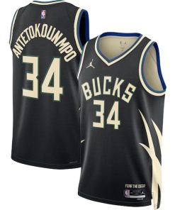 Giannis Antetokounmpo Milwaukee Bucks Jordan Brand Unisex Swingman Jersey - Statement Edition - Black