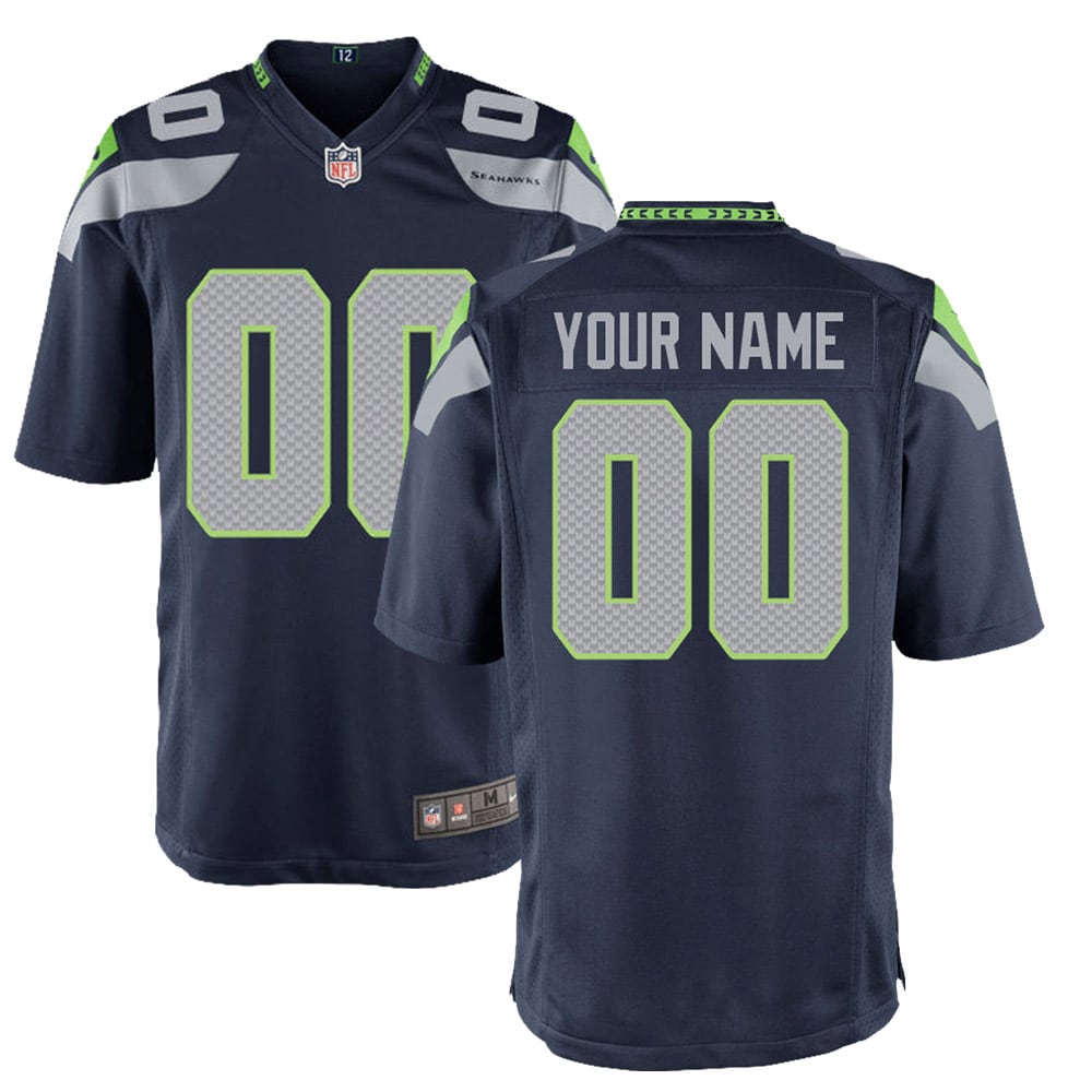 Seattle Seahawks Nike Youth 50th Season Team Custom Game Jersey - College Navy/Navy - Image 5