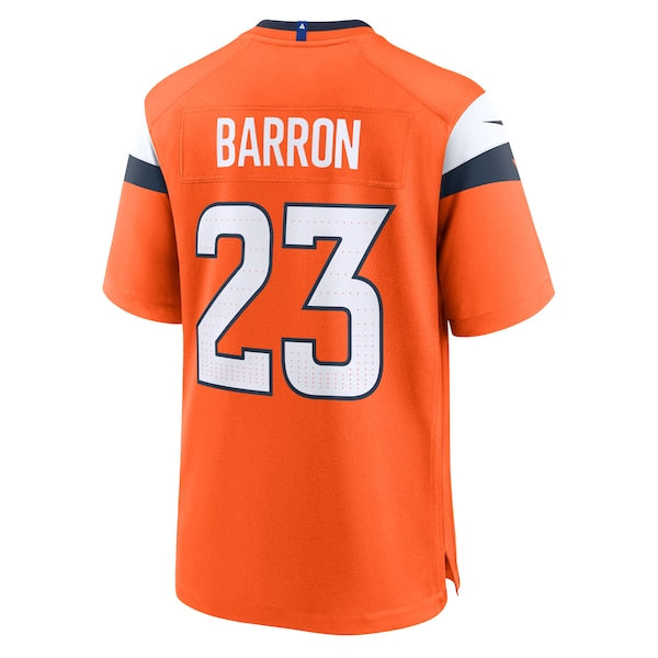 Jahdae Barron Denver Broncos Nike Team Game Jersey - Orange - Image 3