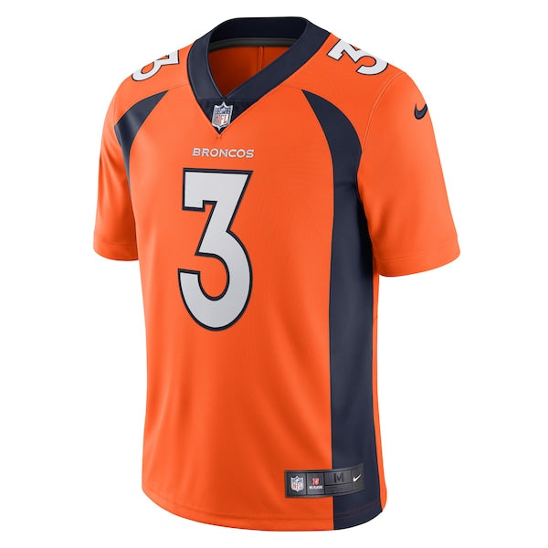 Russell Wilson Denver Broncos Nike Team Vapor Limited Jersey - Orange/Navy - Image 3