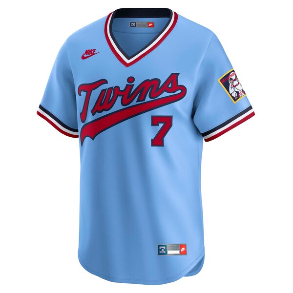 Joe Mauer Minnesota Twins Nike Throwback Cooperstown Collection Limited Jersey - Light Blue - Image 2
