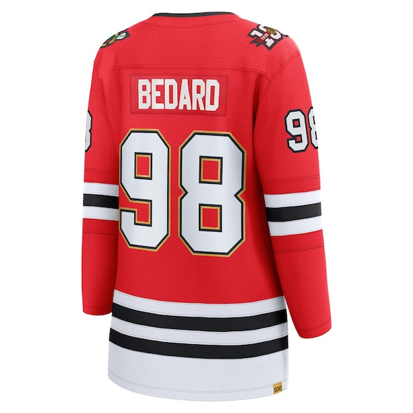 Connor Bedard Chicago Blackhawks Women's Centennial Breakaway Player Jersey - Red - Image 3