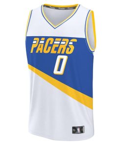 Alternative view of Tyrese Haliburton Indiana Pacers  Youth 2025/26 City Edition Fast Break Jersey - White