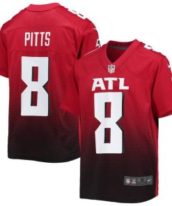 Alternative view of Kyle Pitts Atlanta Falcons Nike Youth Game Jersey - Red/Black