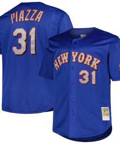 Mike Piazza New York Mets  Big & Tall Cooperstown Collection Mesh Batting Practice Jersey - Royal/Orange