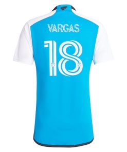 Alternative view of Kerwin Vargas Charlotte FC adidas 2024 The Carolina Kit: Explore Replica Player Jersey - Blue