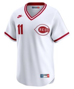 Alternative view of Barry Larkin Cincinnati Reds Nike Throwback Cooperstown Collection Limited Jersey - White