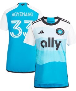 Patrick Agyemang Charlotte FC adidas Women's 2024 The Carolina Kit: Explore Replica Player Jersey - Blue