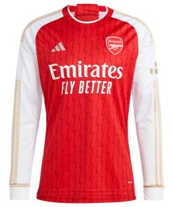 Alternative view of Gabriel Martinelli Arsenal adidas 2023/24 Home Replica Player Long Sleeve Jersey - Red