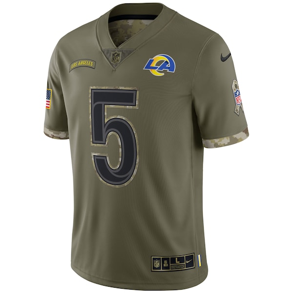 Jalen Ramsey Los Angeles Rams Nike 2022 Salute To Service Limited Jersey - Olive - Image 2