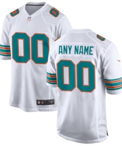 Alternative view of Miami Dolphins Nike Alternate Custom Game Jersey - White/Aqua
