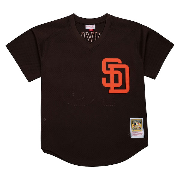 Tony Gwynn San Diego Padres 1985 Authentic Cooperstown Collection Mesh Batting Practice Jersey - Brown - Image 2